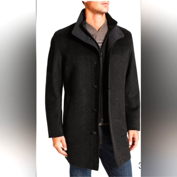 Sanyo Other - Sanyo Angora Wool Silk Cashmere Soft Black Breath Thermo Coat Peacoat XL